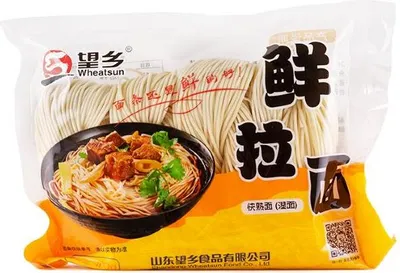 Zdjęcie produktu dla Wheatsun | Świeży makaron ramen - 400g - Na bazie pszenicy - Zawiera gluten - Idealny do zup
