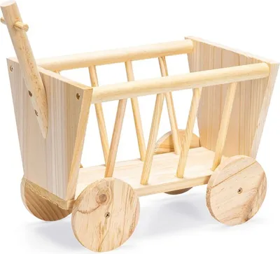 Produktbild von Karlie Heuraufe Bollerwagen Carro Nagetiere Holz Natur 29 x 19 x 21 cm