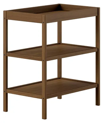 Produktbild von Wickelregal Keira mit 2 Fächern und Wickelfläche Buche massiv nussbaum