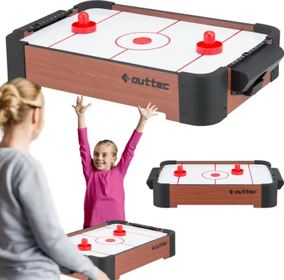 Obrázok produktu pre Outtec® Air Hockey Table - Air Flow Hockey Table so systémom Air Flow a počítadlom skóre - stolová hra Air Hockey pre deti a dospelých - párty hra, stolný hokej, Air Power Hockey