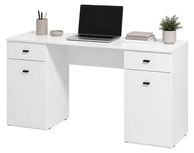 Produktbild von Ziro - Schreibtisch, 140x50x77h cm Mattweiß, 2 Schubladen