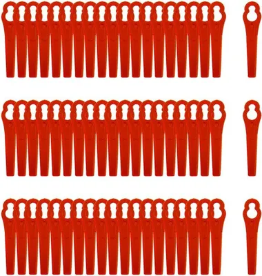 Produktbild von 100 Stš¹ck Rasentrimmer Ersatzmesser,Kunststoff Ersatzmesser Trimmer,Rasentrimmer Messer,Rasenm?her Klinge Kunststoff,Rasentrimmer Zubeh?r,Kunststoffmesser fš¹r Akku-Rasentrimmer