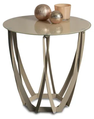 Productafbeelding van M2 Kollektion Maya 1 – bijzettafel (diameter 50 cm, hoogte 50 cm) | Glasplaat en kunststof