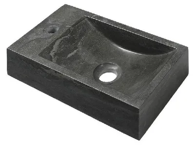 Produktbild von Beaux Bastia Waschbecken mit 1 Hahnloch links 40x22 cm Schwarz