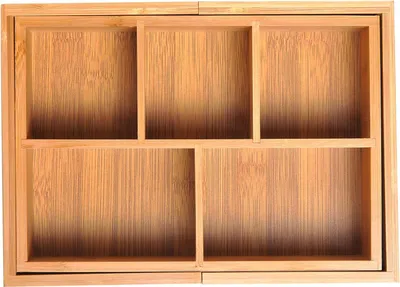 Obrázek produktu pro Úložný Box, Organizér Do Zásuvky, Výsuvný Organizér, Bambus, Přírodní, 24,6 X 17,6 X 7 Cm