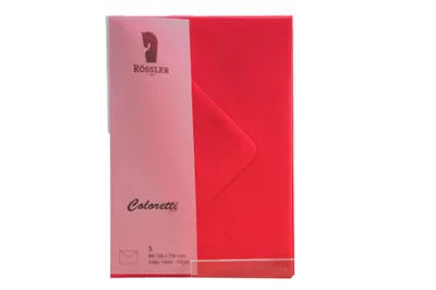 Produktbild von ROESSLER Briefumschläge Coloretti klatschmohn DIN B6 5 Stück