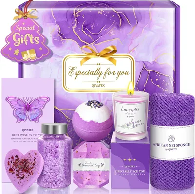 Zdjęcie produktu dla Zestaw Spa Dla Kobiet Prezent Na Walentynki Kosmetyki Do Kąpieli Lawenda