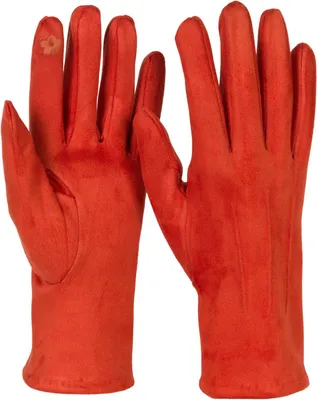 Produktbild von styleBREAKER Damen Touchscreen Handschuhe Einfarbig mit Ziernähten, warme Fingerhandschuhe, Winter 09010043