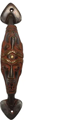 Produktbild von Türgriff - Türklinke - Türdrücker - Maske - Aztekenmaske - Griff - Messing rot