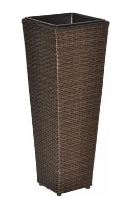 Image de Bac à plantes Sanssouci Poly rotin brun 80 cm