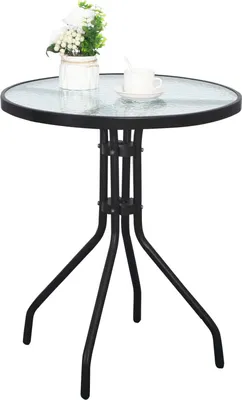 Produktbild von Runder Tisch ISLAND 60 cm + 4 Stühle SOFIA in Dunkelgrau