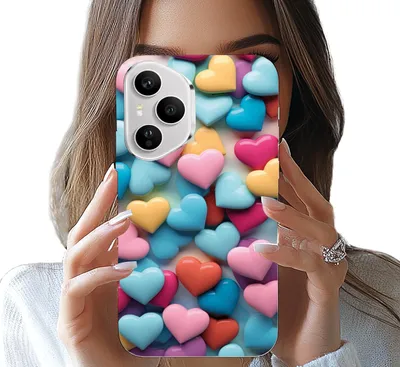 Obrázok produktu pre POUŽITIE: Kryt pre Honor 400 Pro - Farebné srdcia, možnosť personalizácie