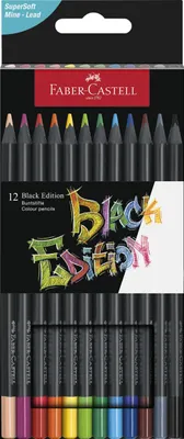 Immagine prodotto di Faber-Castell - Set di matite colorate Black Edition, 12 pezzi, confezionato in scatola di cartone