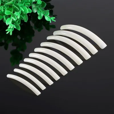 Produktbild von Extra Lange Künstliche Fingernägel Tip Halbe Abdeckung Falsche Nagel Art Design Salon Tipps Maniküre Dekorationswerkzeug (Beige) - 10 St