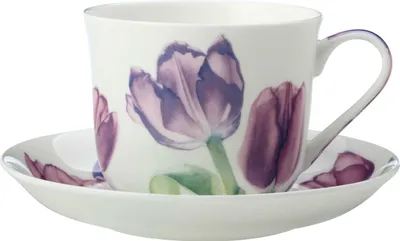 Produktbild von Maxwell & Williams Tasse mit Untertasse - Katherine Castle Floriade, Tulpe , Bone China, Bunt, 480 ml, JY0036
