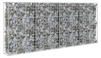Produktbild von vidaXL Gabionenwand mit Abdeckung Verzinkter Stahl 200×20×85 cm