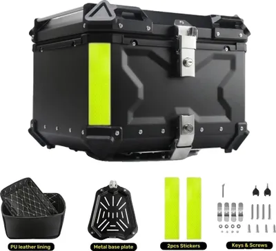 Zdjęcie produktu dla Kufer motocyklowy, konstrukcja ze stopu aluminium, wodoodporna konstrukcja, X-55L-CZARNY
