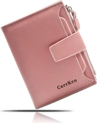 Produktbild von Geldbörse Damen Leder Klein, Geldbeutel Frauen Portemonnaie(Pink)