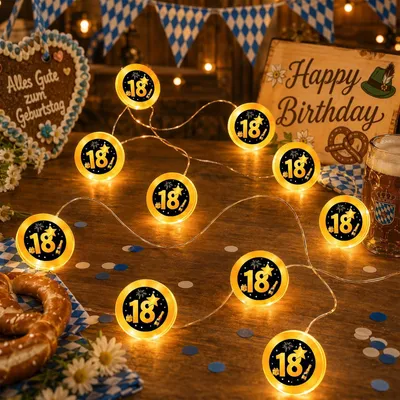 Lichterkette 3 m 30 LEDs warmweiß 18. Geburtstag