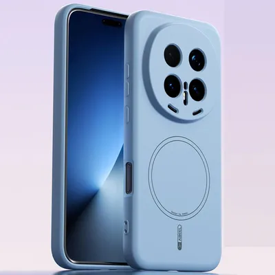 Image de Etui magnétique pour Honor Magic8 Pro, compatible MagSafe, silicone liquide, résistant aux chocs et aux rayures Bleu
