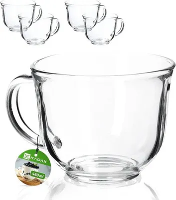 Immagine prodotto di Set di tazze da caffè in vetro – alta qualità – tazze da caffè in vetro premium (480 ml/4 pezzi)