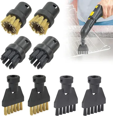 Produktbild von 8 Stück Dampfreiniger Zubehör für Kärcher SC1 SC2 SC3 SC4 SC5, Handdampfreiniger, Leistungsstarke Reinigungsbürste, Rundbürste Gross, Mundstück Düse, Powerdüsen, für Küchenmöbel Boden Auto Fenster