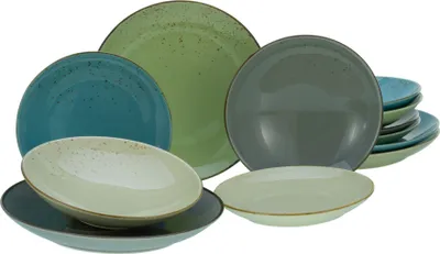 Produktbild von CreaTable, 20963, Nature Collection Bunt, Tellerset 12-tlg, Steinzeug