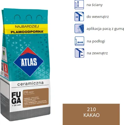Zdjęcie produktu dla ATLAS KERAMIKFUGENMÖRTEL - 210 Kakao 2kg