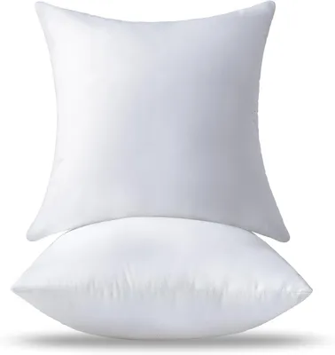 Image de Coussins 60x60 cm, lot de 2, garniture respirante, couleur blanche, pour canapé