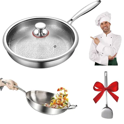 Zdjęcie produktu dla Patelnia tytanowa z pokrywką i łopatką, 26 cm