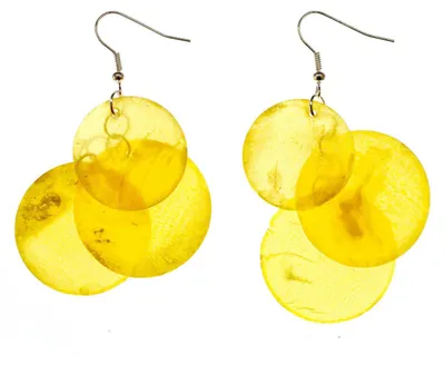 Produktbild von Perlmutt Ohrringe Miniblings Muschel Perlmuttscheiben Hippie Boho Gelb