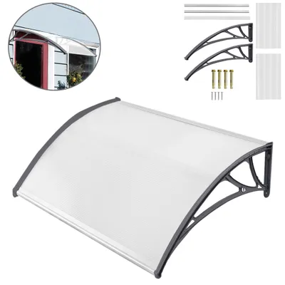 Obrázek produktu pro LZQ 120 x 100 cm Baldachýn na dveře Baldachýn na stůl Baldachýn na stůl Polykarbonátový baldachýn na přední dveře Baldachýn na stůl Baldachýn na dveře šedý