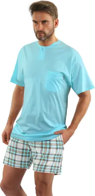 Produktbild von Sesto Senso Schlafanzug Herren Pyjama Baumwolle Kurzarm + Pyjamahose Nachtanzug -  2576/17 - 2XL