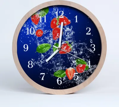 Produktbild von Holzuhr 30fi cm wanduhr - Erdbeeren