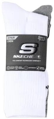 Image de Skechers, lot de 3 paires de chaussettes unies sans bouclette S601102-107, chaussettes, unies, blanches