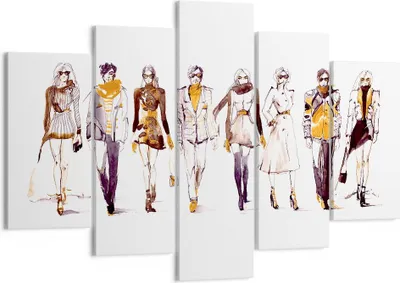 Produktbild von Bild auf Leinwand - Leinwandbild - eleganc e Farbe weiblich Mannequins - 150x100cm - Wand Bild - Wanddeko - Leinwanddruck - Bilder - Kunstdruck - Leinwand bilder - Wandkunst - EA150x100-3093