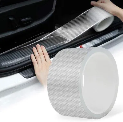 Obrázek produktu pro Ochranné pásky na auto, 5 cm x 10 m, uhlíková vlákna, ochrana proti poškrábání, samolepky, ochranná fólie na auto