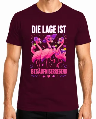 Obrázek produktu pro Tričko s potiskem "Flamingo Cocktail Party", vhodné pro oslavu svatby (JGA), pánské, barva: vínová, velikost: 3XL