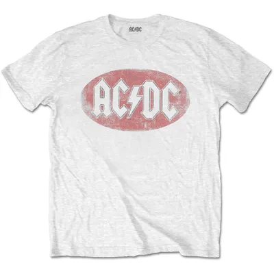 Produktbild von AC/DC Oval Logo Vintage White 2XL T-Shirt