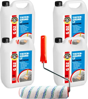 Produktbild von Primer 20L Tiefengrund LF Reaktiv Silikatgrund Farben Tapete+Farbroller 25cm G02