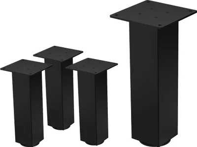 Obrázek produktu pro ML-Design, sada 4 nohou ke stolu I-Design, 30 cm, černá, kovová podnož z oceli s práškovým nástřikem, profil 8 x 8 cm, výškově nastavitelné nohy