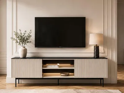 Produktbild von GrainGold TV-Schrank Auroé - RTV-Schrank, RTV-Tisch, Lowboard, Wohnwand Modern - TV-Schrank Kaschmir