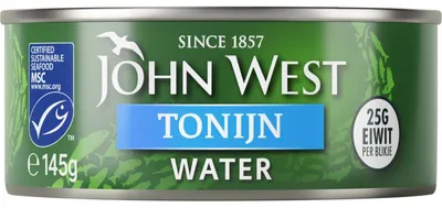 Produktbild von John West Tonijnstukken in Wasser, 145 g – Hochwertige Thunfischstücke, proteinreich und frisch