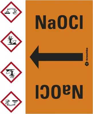 Produktbild von Dreifke® Rohrleitungsband NaOCl, praxisbewährt, ab Ø 50mm, orange/schwarz, 33...