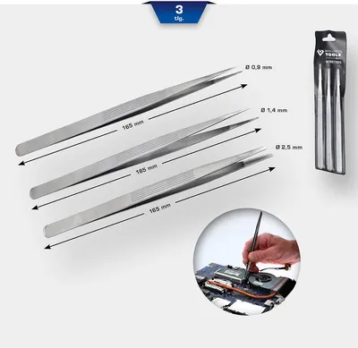 Image de Brilliant Tools Jeu de pincettes, 3 pièces