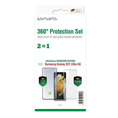 Produktbild von 4smarts 360° Premium Protection Set, Cover, Samsung, Galaxy S21 Ultra 5G, 17,3 cm (6.8"), Transparent