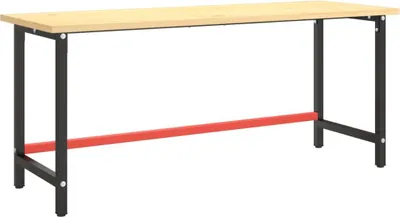 Obrázok produktu pre vidaXL Rám pracovného stola Matt Black a Matt Red 180x57x79 cm Kov