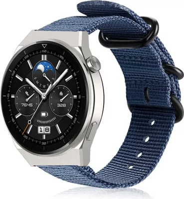 Produktbild von Strap-it Huawei Watch GT 3 Pro 46mm Nylon-Schnallenarmband (Blau)