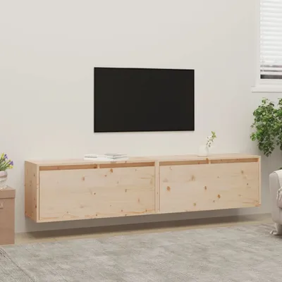 Produktbild von The Living Store Wandschränke 2 Stk. 80x30x35 cm Massivholz Kiefer