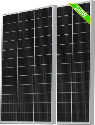 Image de Panneau solaire, verre trempé étanche, haut rendement, 2 panneaux de 120 W, 18 V-a, 120 W-a